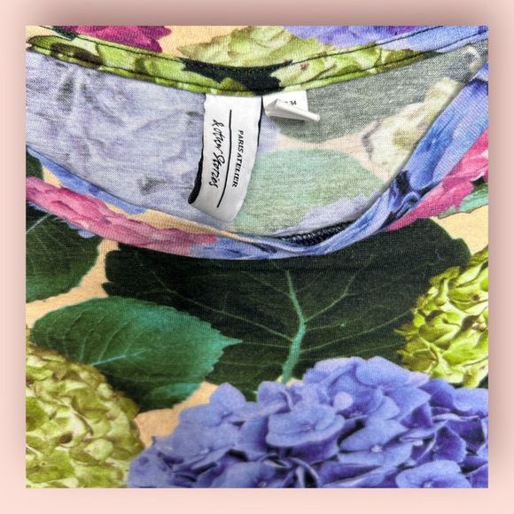 & Other Stories floral half sleeve top size 2 hydrangea print shirt t-shirt tee - Picture 3 of 7